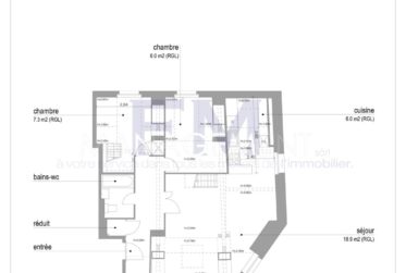 Chêne-Bourg, Gothard, 3 pièces 2ème étage, env. 45m2