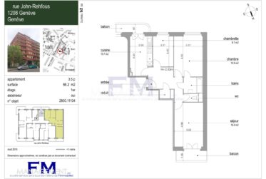 Malagnou - Rue John-Rehfous - 3.5 pièces au 1er étage