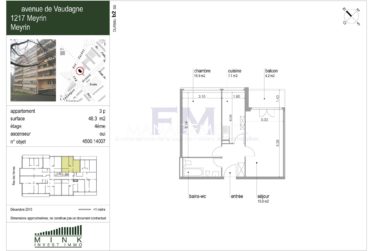 Av. de Vaudagne - Appartement rénové de 3 pièces avec Balcon à Meyrin