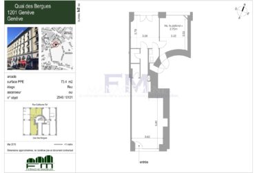Rive droite, Quai des Bergues - Arcade d'environ 73.40 m2 PPE