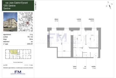 Rue Jean-Gabriel Eynard - 3,5 pièces d'env. 76 m² au 2ème étage