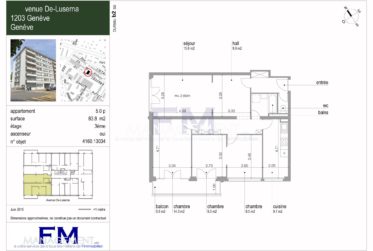 Avenue De-Luserna - 5 pièces d'env. 84 m² au 3ème étage