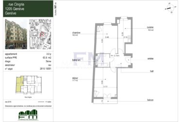 Cingria - Hôpital / Université – Appartement rénové – 3 pièces – env. 55 m²
