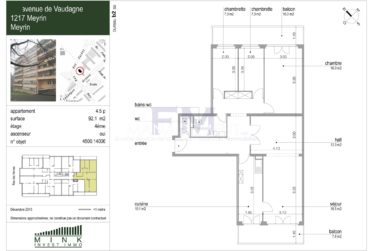 Meyrin - Avenue de Vaudagne - Appartement de 4.5 pièces – env. 92 m²
