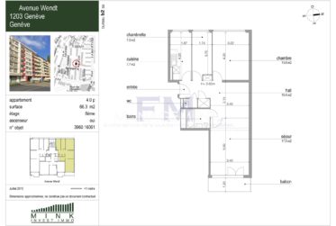 Servette - Avenue Wendt - 4 pièces d'env. 66 m² au 6ème étage