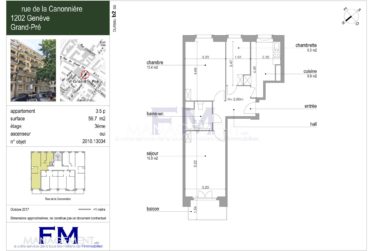 Rue de la Canonnière – 3,5 pièces d'env. 59 m² au 3ème étage