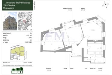 Boulevard des Philosophes – 4 pièces d'env. 122 m² au 2ème étage