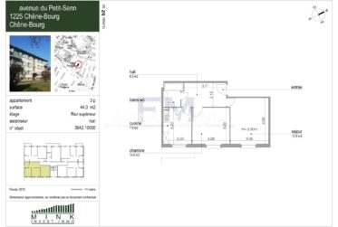 Avenue Petit-Senn – 3 pièces d'env. 44 m² au rez-de-chaussée