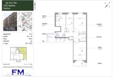 Rue des Lilas - 4 pièces d'env. 64 m² au 4ème étage