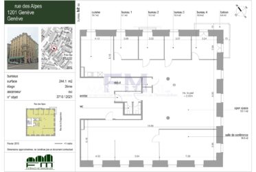 Rue des Alpes – Bureaux d'env. 244 m² au 2ème étage