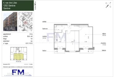 Appartement - Servette/Nations - Rue des Lilas 4, 3 pièces d'envion 60 m2 - 1er étage