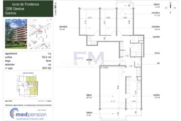 Route de Frontenex – 5 pièces d’env. 103 m² au 5e étage