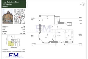 Rue Barthélemy-Menn – 4 pièces d'env. 80 m² au 2ème étage