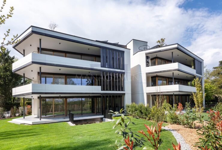 Pregny-Chambésy – Appartement en duplex de 5 pièces avec rez inférieur habitable, grandes terrasses et jardin traversant